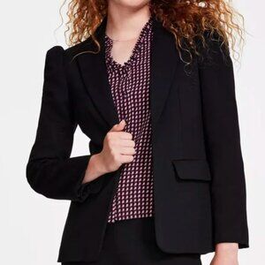 Black Zara Basic blazer, puffed shoulder